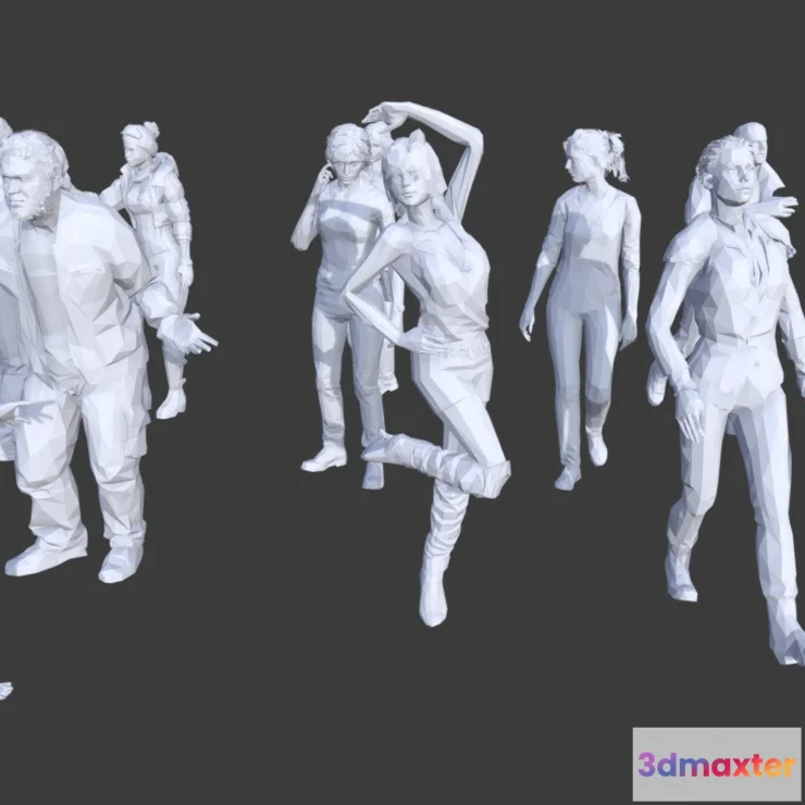 1534386 - PBR Game 3D Models - Low Poly People Collection 5 3D Max