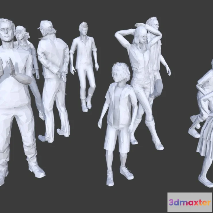 1534388 - PBR Game 3D Models - Low Poly People Collection 7 3D Max
