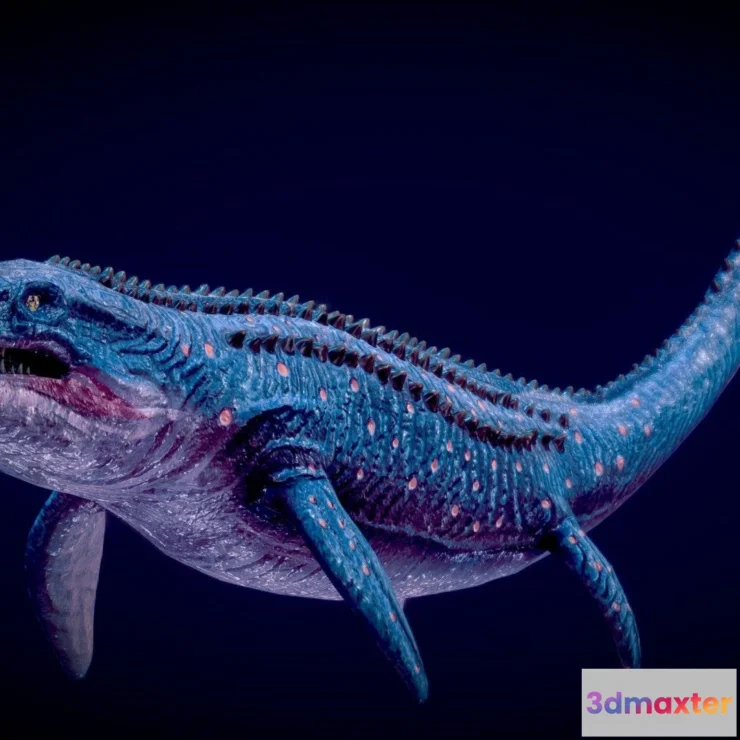 1534400 - PBR Game 3D Models - Low Poly Realistic Dinosaur Mosasaur 3D Max