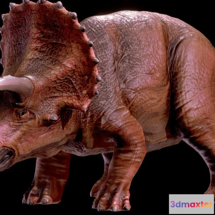 1534404 - PBR Game 3D Models - Low Poly Realistic Dinosaur Triceratops 3D Max