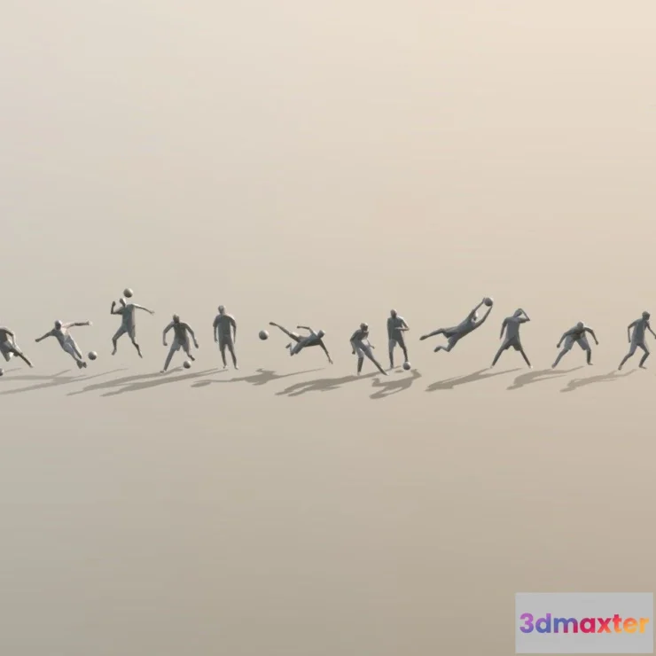 1534408 - PBR Game 3D Models - Low Poly Soccer Player Pack 3D Max