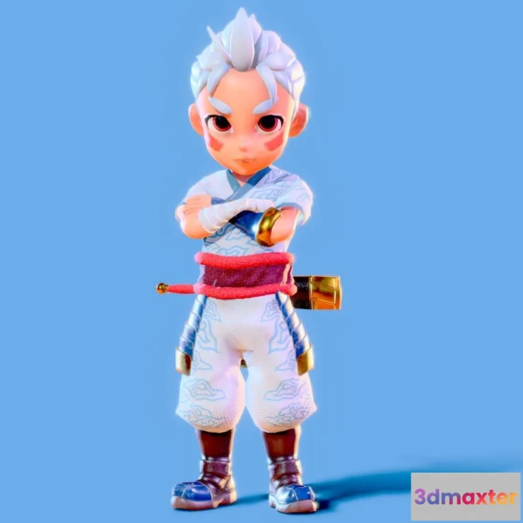 1534416 - PBR Game 3D Models - Low Poly Stylized Game Character Boy Blr 3D Max