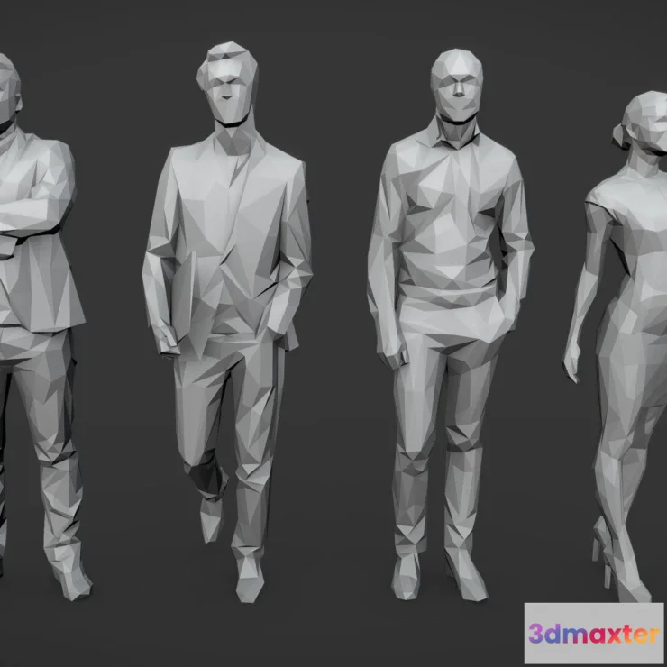 1534436 - PBR Game 3D Models - Lowpoly People Business Pack 3D Max
