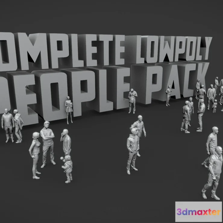1534438 - PBR Game 3D Models - Lowpoly People Complete Pack 3D Max