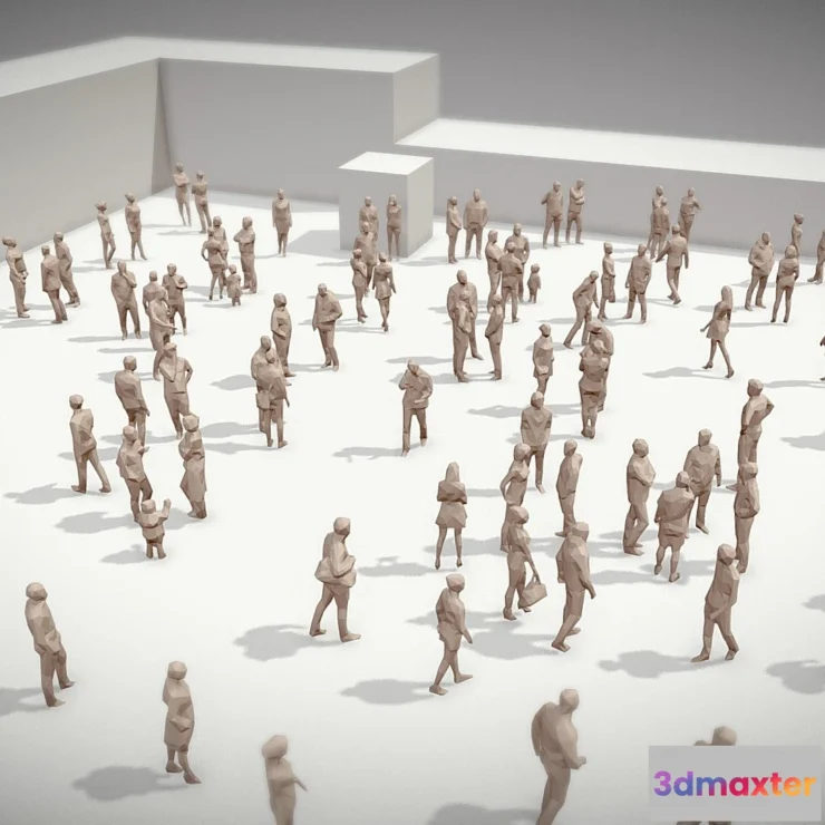 1534440 - PBR Game 3D Models - Lowpoly People Crowd 3D Max