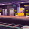 1534444 - PBR Game 3D Models - Lowpoly Subway Metro Train Game Lowpoly Asset 3D Max