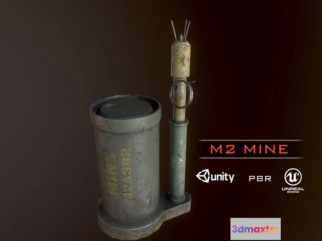 1534470 - PBR Game 3D Models - M2 mine USA WW2 PBR Grenade 3D Max