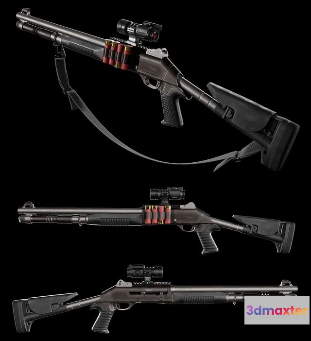 1534486 - PBR Game 3D Models - M4 Benelli 3D Max