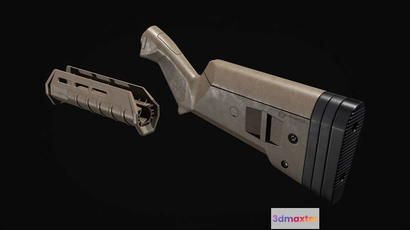 1534502 - PBR Game 3D Models - Magpul Stock and Forend for Remington 870 3D Max