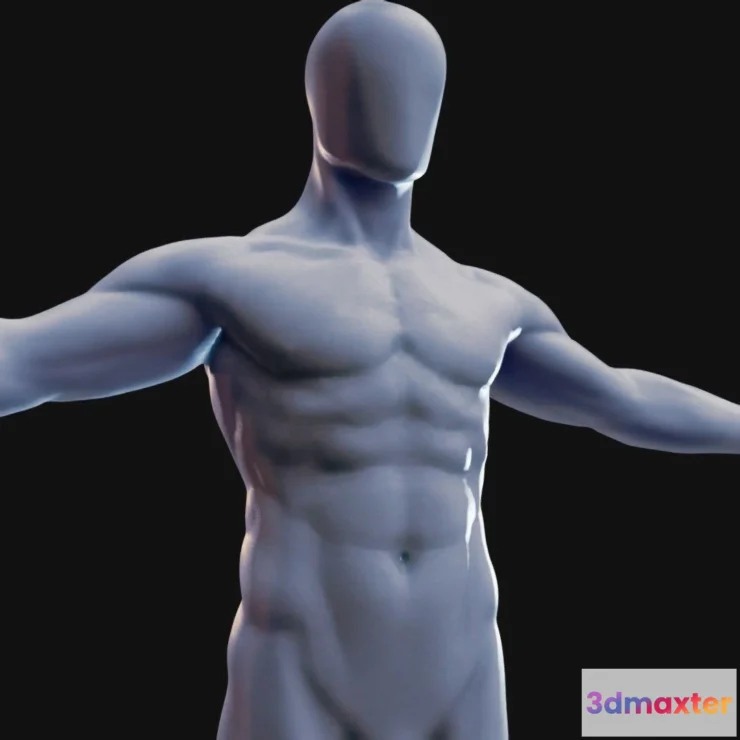 1534516 - PBR Game 3D Models - Male Base Body 3D Max