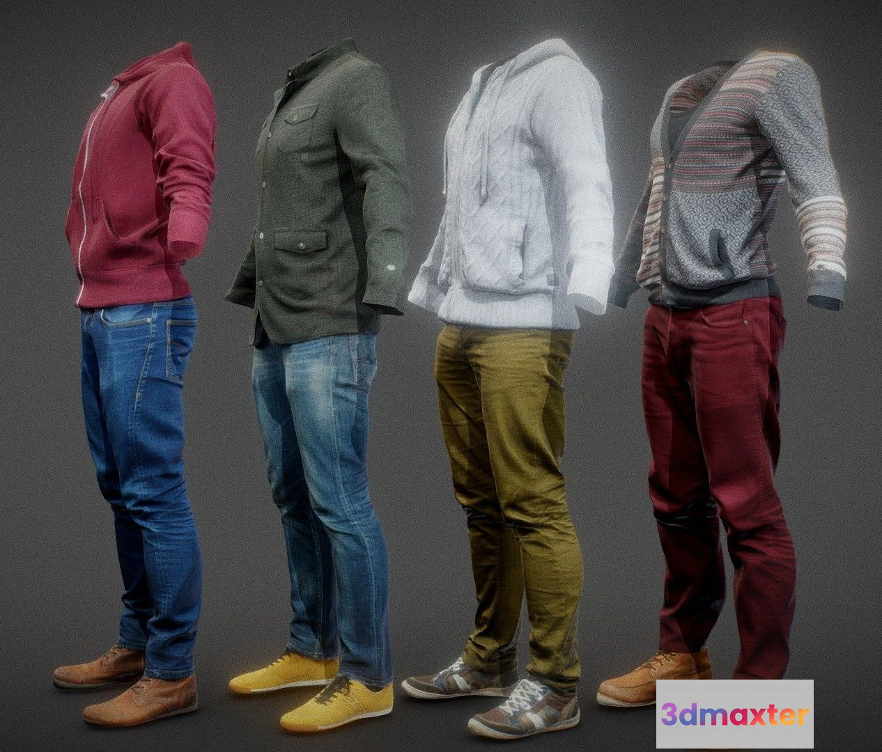 1534520 - PBR Game 3D Models - Male Clothing Collection V1 3D Max