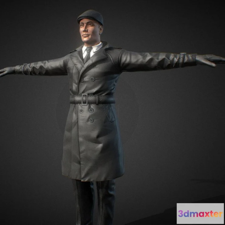 1534550 - PBR Game 3D Models - Man In Coat Character Human Riged Model 3D Max