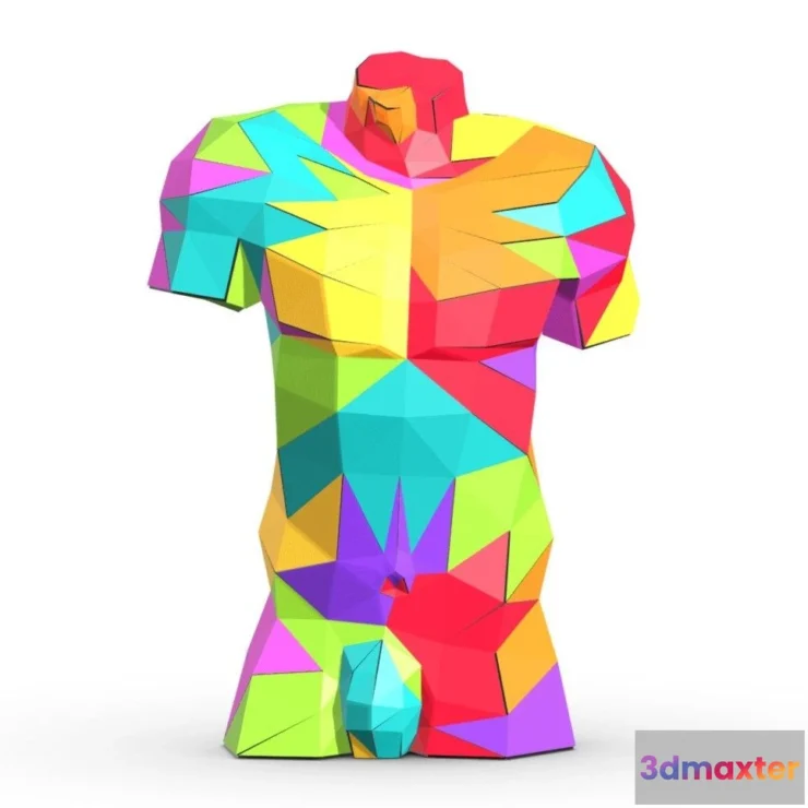 1534554 - PBR Game 3D Models - Man Torso Papercraft Pattern 3D Max