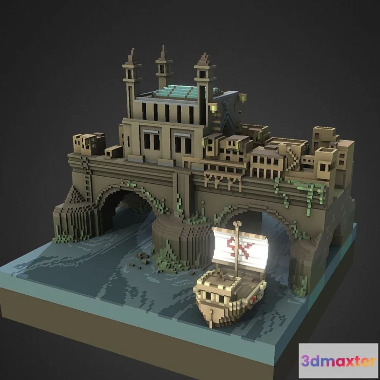 1534688 - PBR Game 3D Models - Medieval Bridge 3D Max