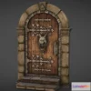 1534700 - PBR Game 3D Models - Medieval Door With Lynx Door Knocker 3D Max