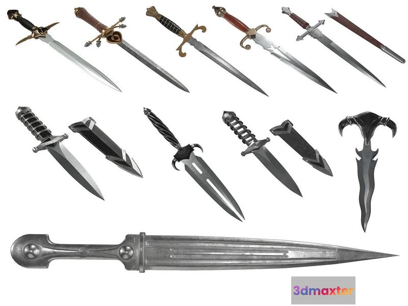 1534724 - PBR Game 3D Models - Medieval Weapon Vol 01 3D Max