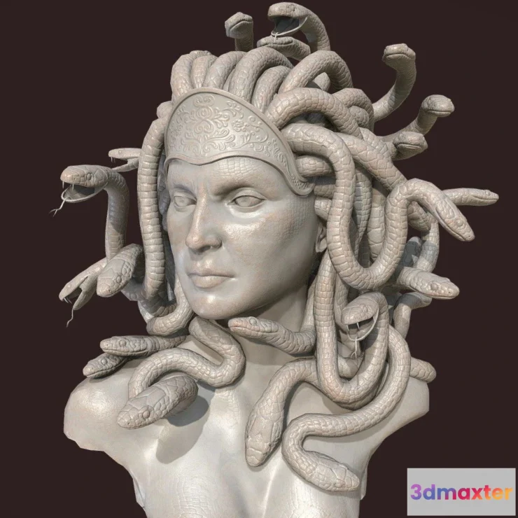 1534728 - PBR Game 3D Models - Medusa Bust 3D Max