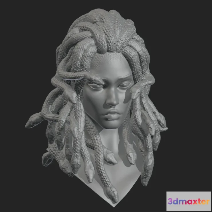 1534734 - PBR Game 3D Models - Medusa Head 3D Print 3D Max