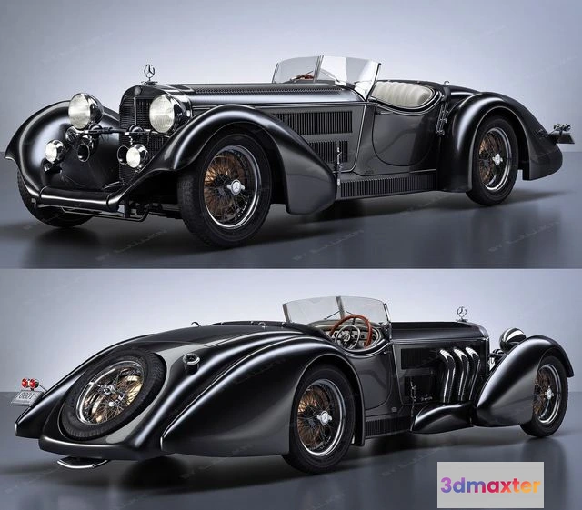 1534792 - PBR Game 3D Models - Mercedes-Benz SS Roadster 1930 3D Max