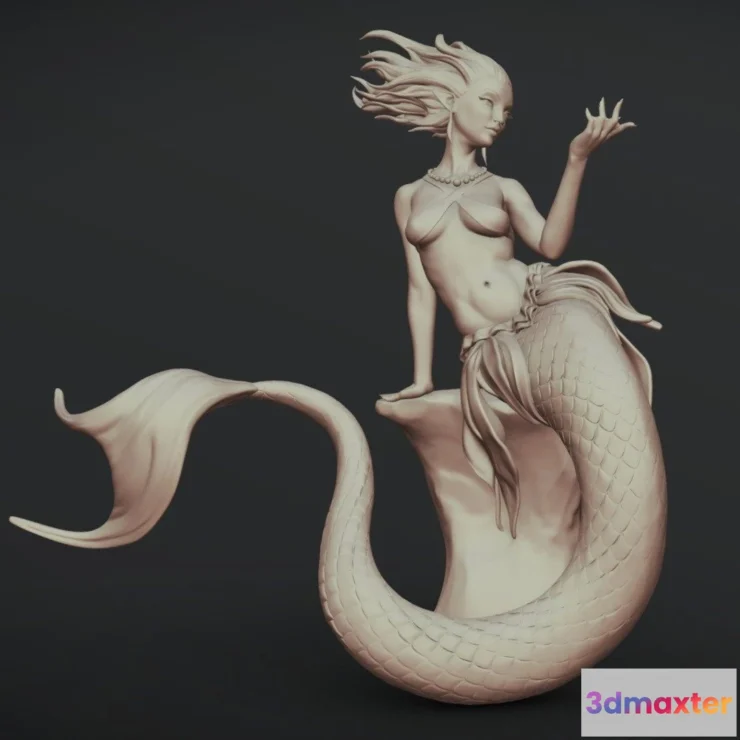1534802 - PBR Game 3D Models - Mermaid Zbrush Sculpt 3D Max
