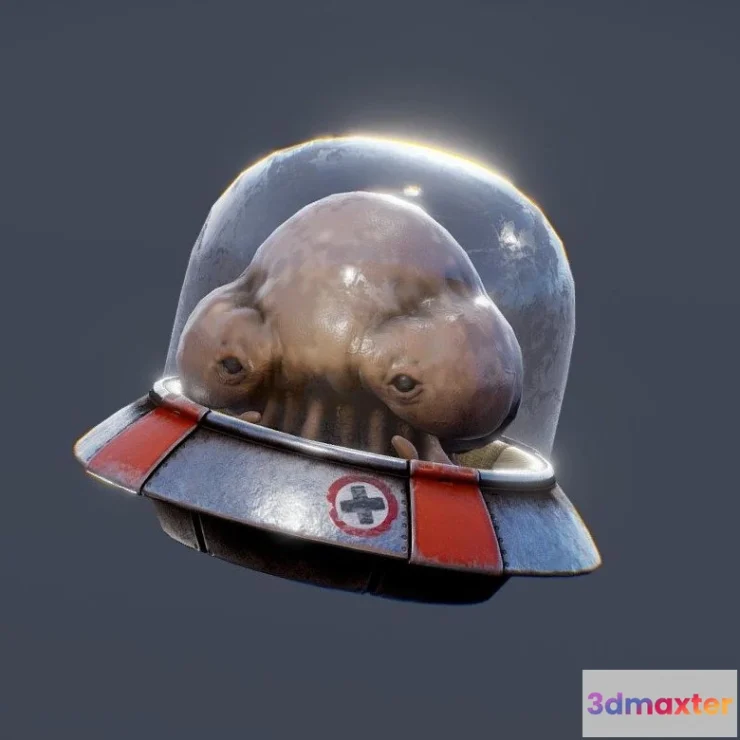 1534812 - PBR Game 3D Models - Metal Slug Martian Mini Ufo 3D Max