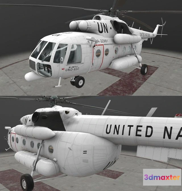 1534822 - PBR Game 3D Models - Mi-8MTV UN 3D Max