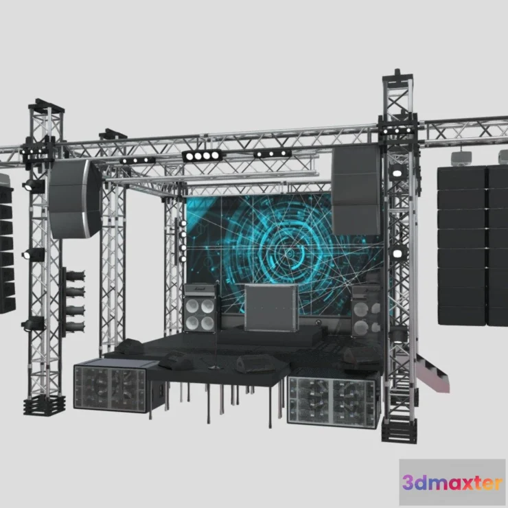 1534854 - PBR Game 3D Models - Mini Concert Stage 3D Max