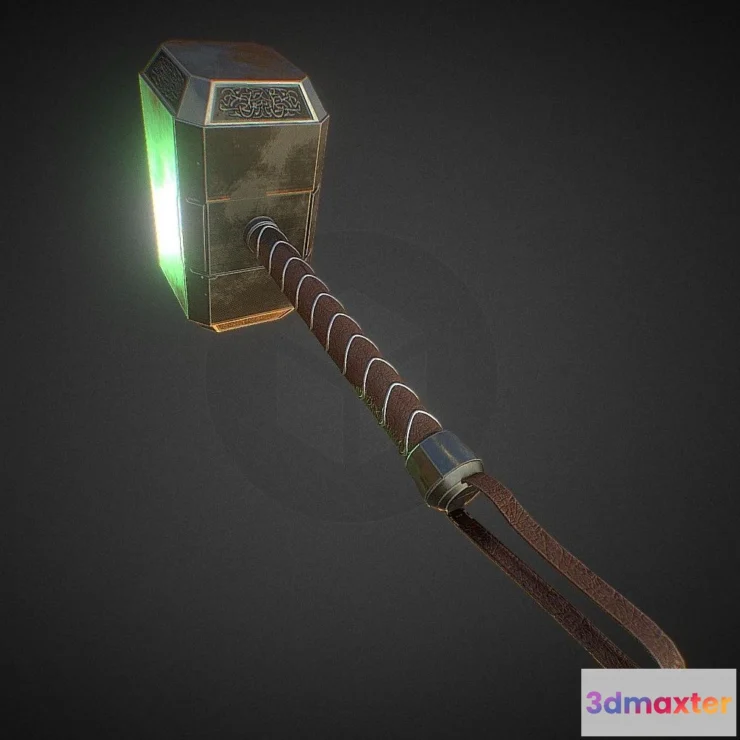 1534880 - PBR Game 3D Models - Mjolnir Thors Hammer 3D Max