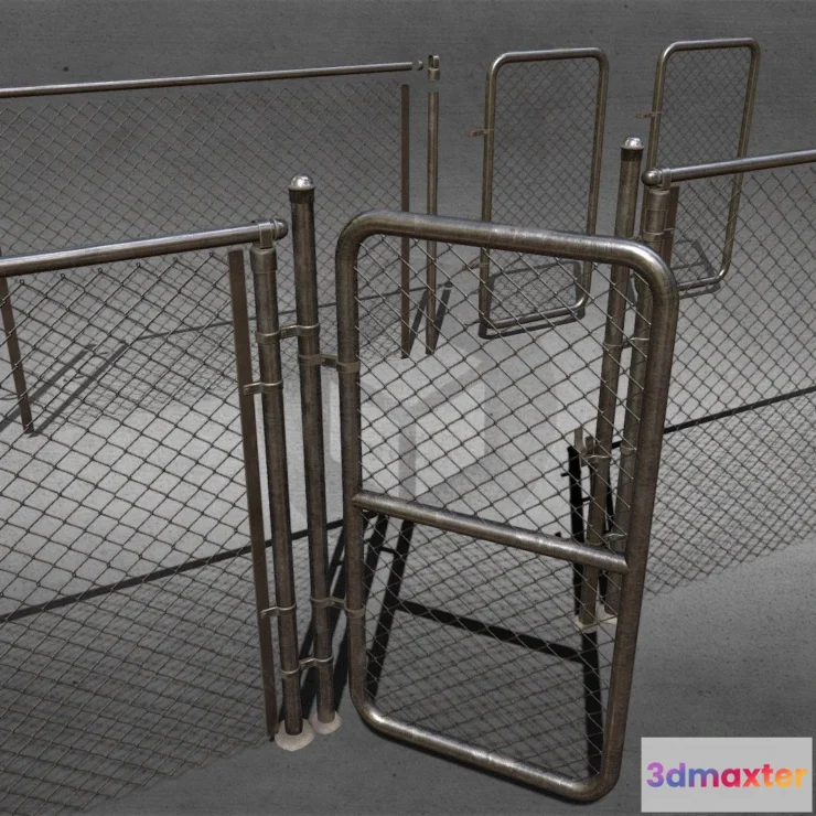 1534912 - PBR Game 3D Models - Modular Chain Link Fence 3D Max