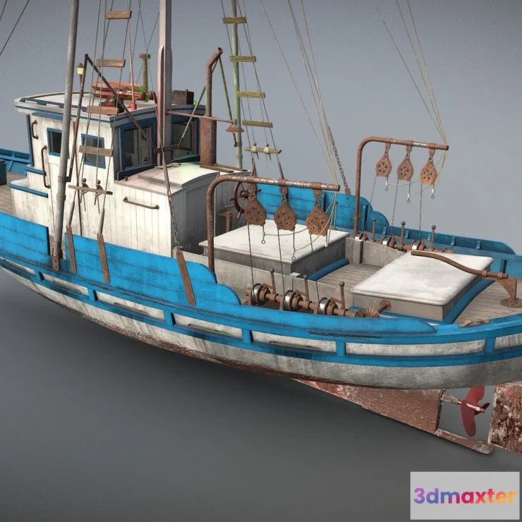 1534922 - PBR Game 3D Models - Monterey Clipper Fishing Boat 3D Max