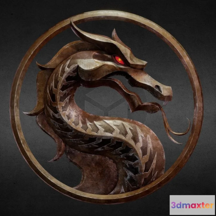 1534934 - PBR Game 3D Models - Mortal Kombat Logo 3D Max