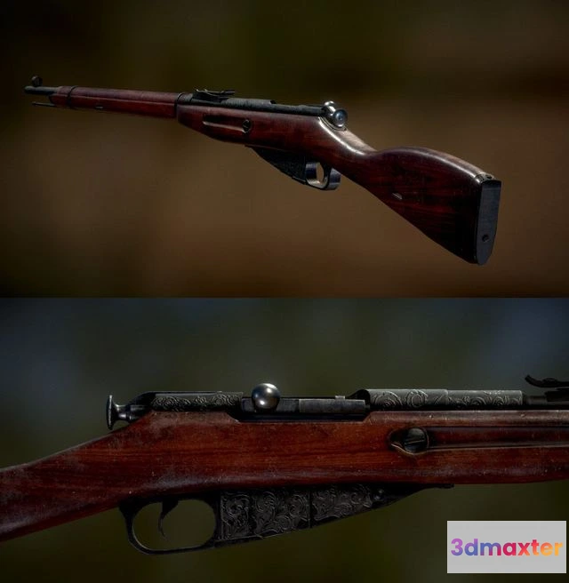 1534936 - PBR Game 3D Models - Mosin Rife 3D Max
