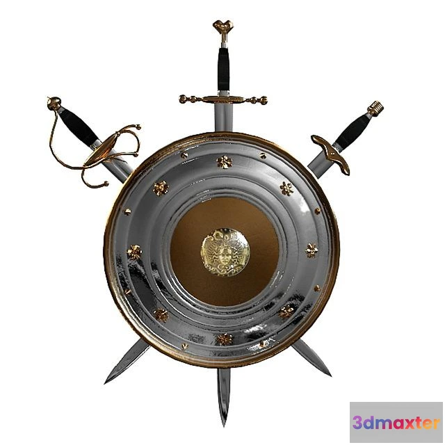 1559025 - Weapon metal sword shield 3D Max