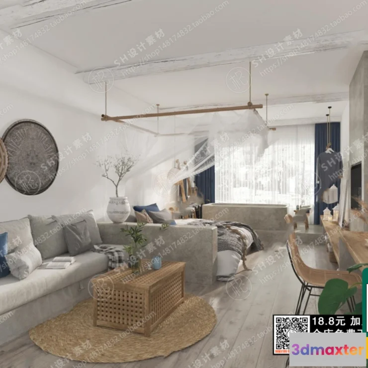 1249654 - 3D SCENES - WABI SABI STYLE - VRAY  CORONA - 3D MODEL - 5951