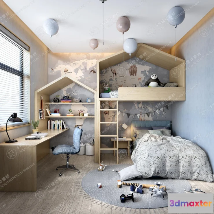 1115000 - CHILDREN ROOM 3D SCENES - VRAY RENDER - 103