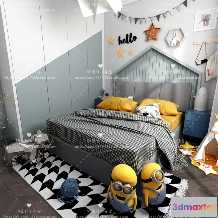1115488 - CHILDREN ROOM 3D SCENES - VRAY RENDER - 347