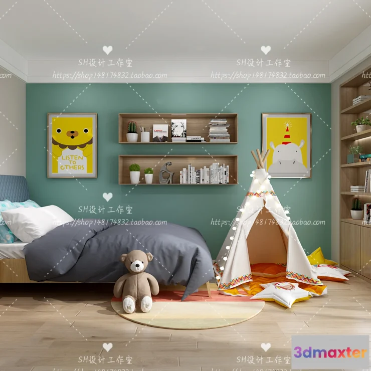 1115494 - CHILDREN ROOM 3D SCENES - VRAY RENDER - 350