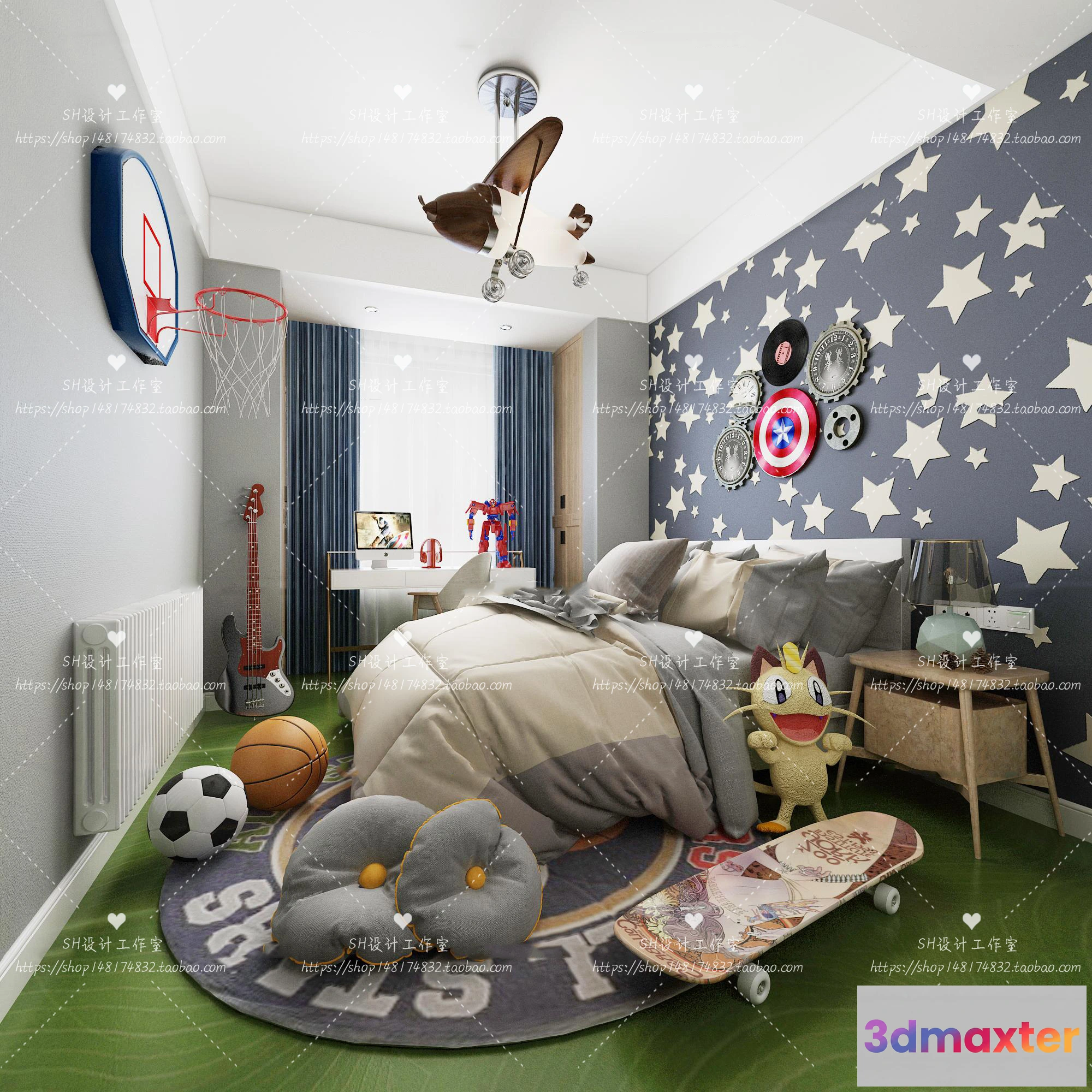1115524 - CHILDREN ROOM 3D SCENES - VRAY RENDER - 365