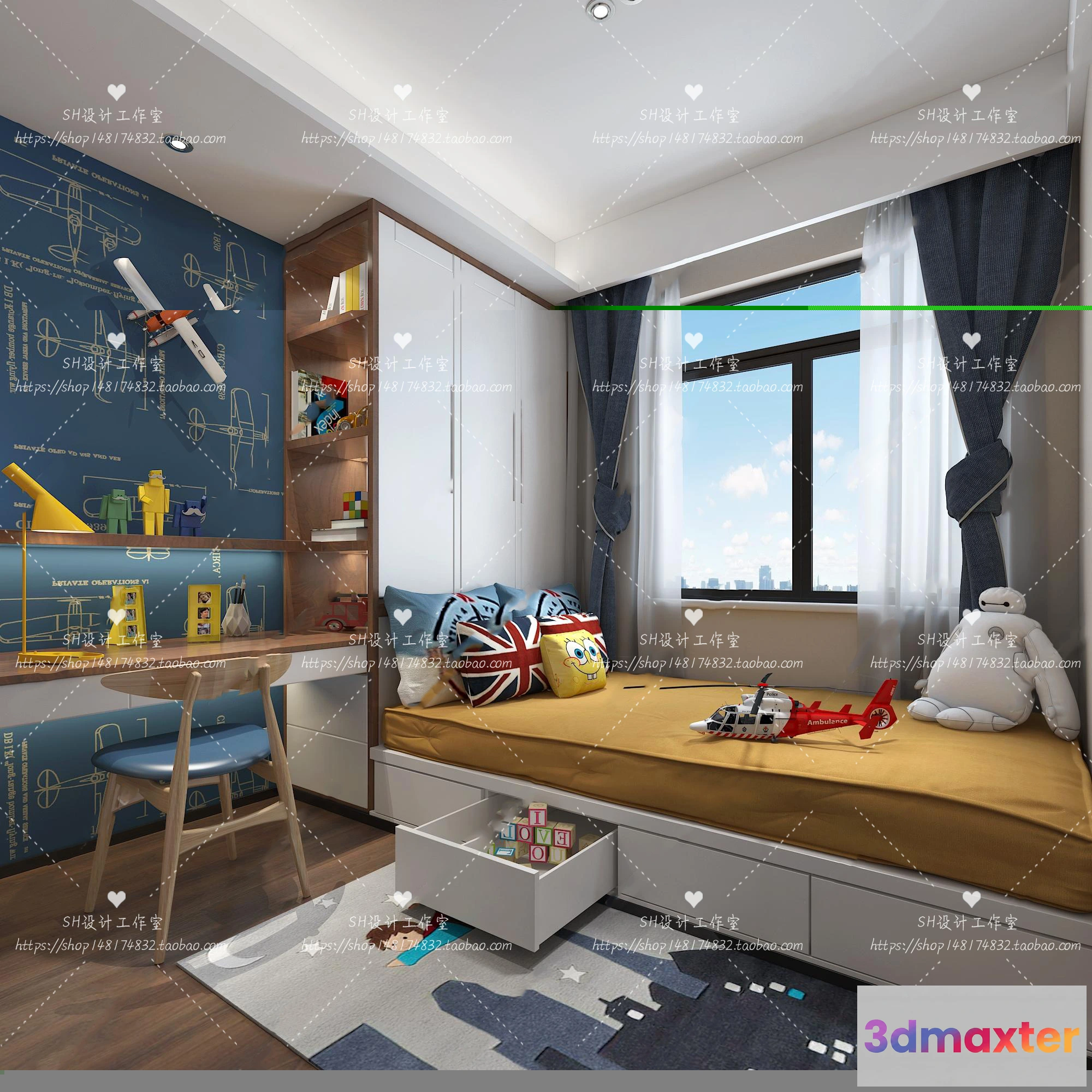 1115534 - CHILDREN ROOM 3D SCENES - VRAY RENDER - 370