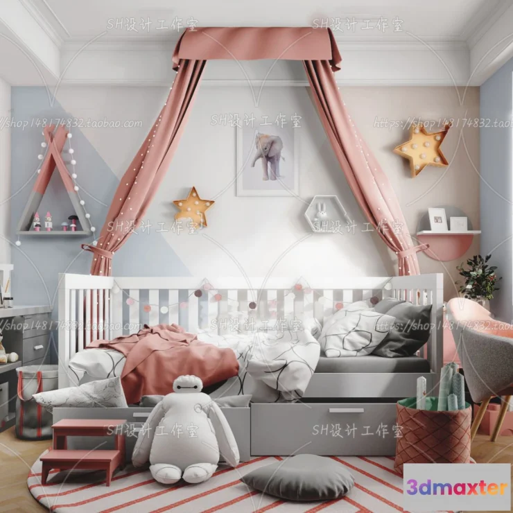 1115566 - CHILDREN ROOM 3D SCENES - VRAY RENDER - 386