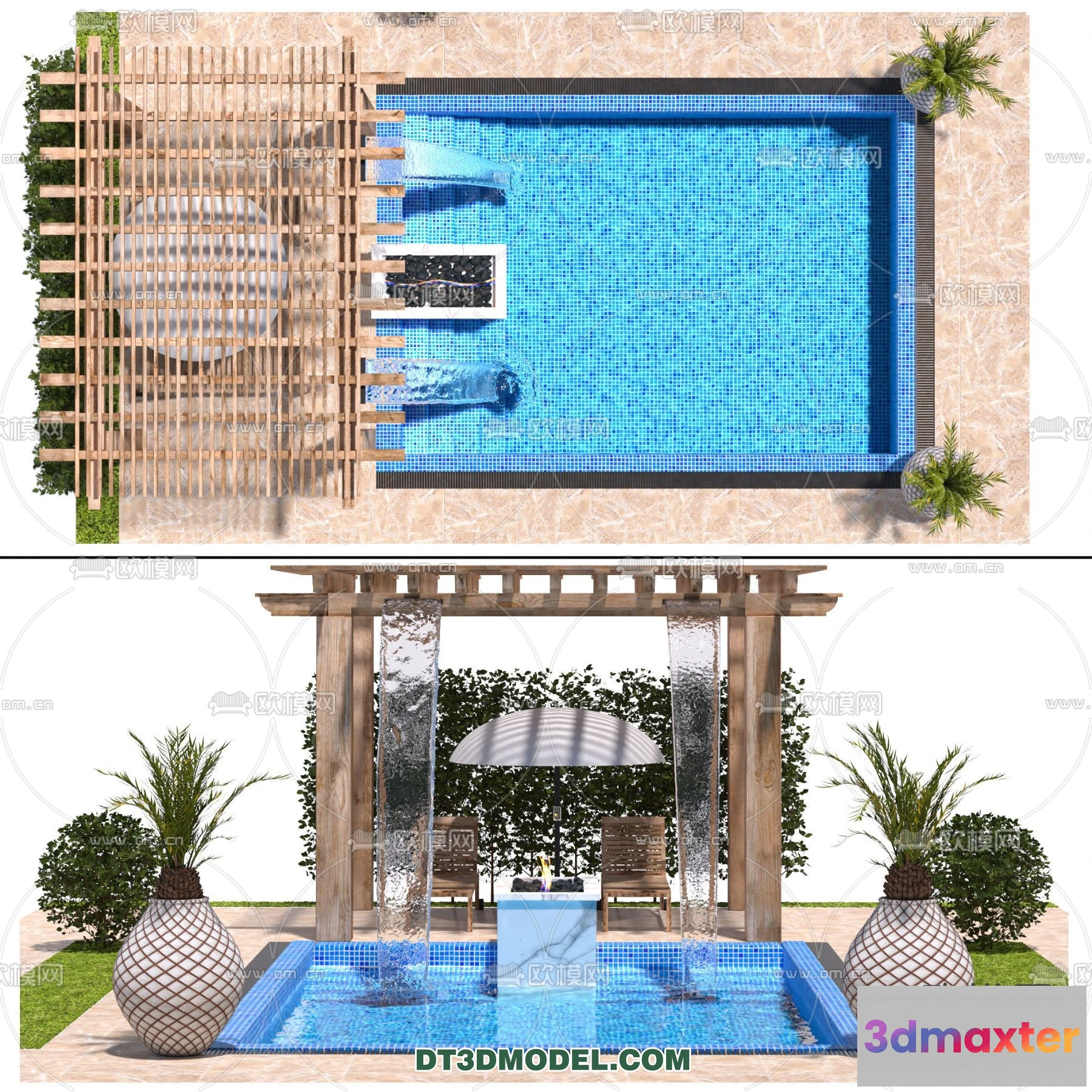 1239774 - EXTERIOR - POOL - VRAY  CORONA - 3D MODEL - 1011