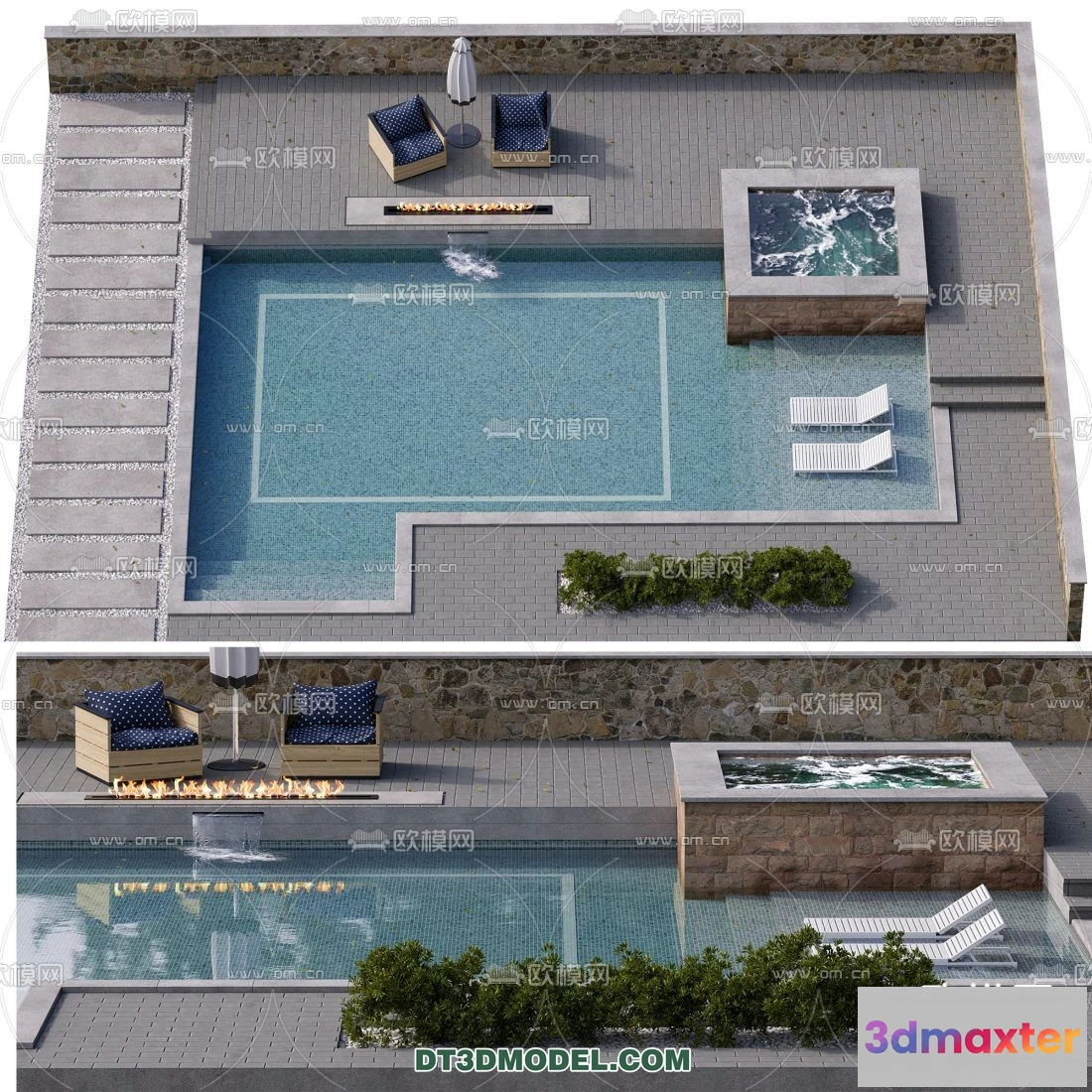 1239776 - EXTERIOR - POOL - VRAY  CORONA - 3D MODEL - 1012