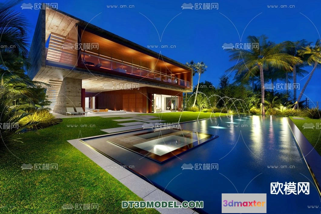 1239912 - EXTERIOR - POOL - VRAY  CORONA - 3D MODEL - 1080