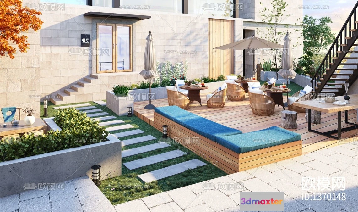 1142534 - Corona Render 3D Scenes - Balcony Garden - 0001