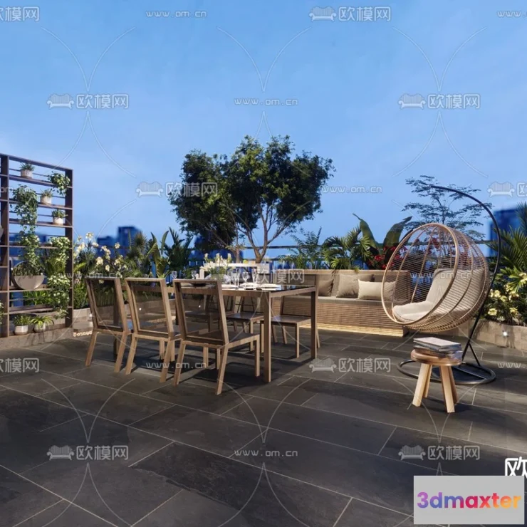 1142536 - Corona Render 3D Scenes - Balcony Garden - 0002