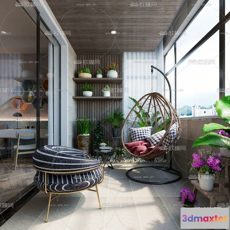 1142552 - Corona Render 3D Scenes - Balcony Garden - 0010