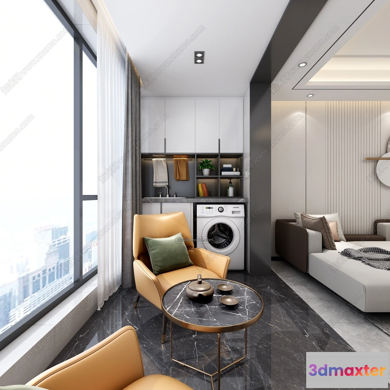 1362574 - Balcony - 3D Interior Scene - 3D Models - 122 3D Max