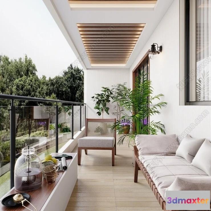 1387884 - Balcony - 3D Interior Scene - 3D Models - 001 3D Max