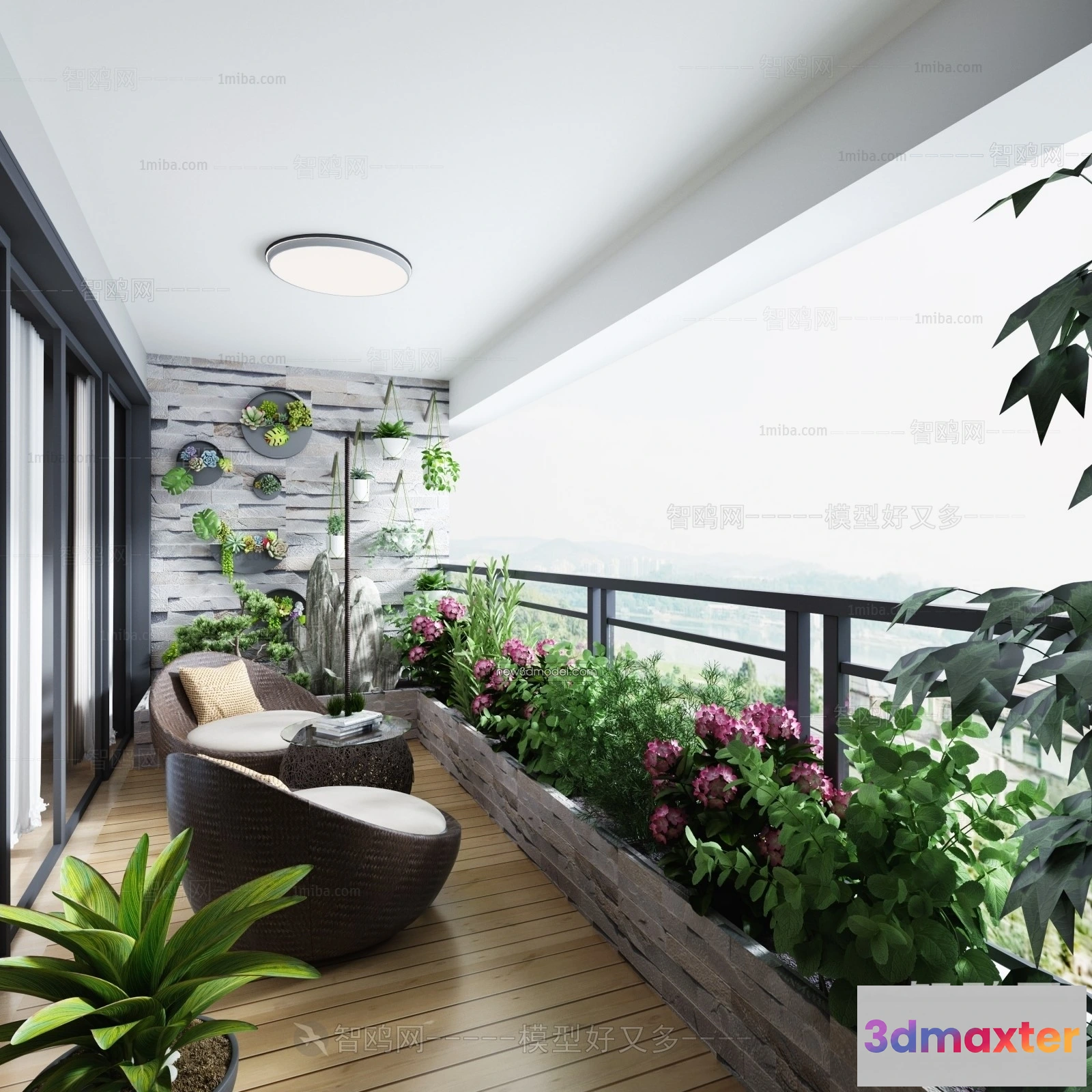 1390840 - Balcony - 3D Interior Scene - 3D Models - 046 3D Max