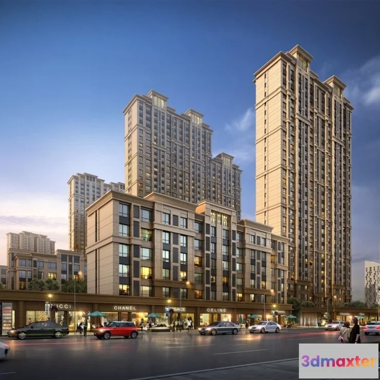 1576572 - 3D Models of Commercial Building - Exterior 3D Scenes - 664 3D Max